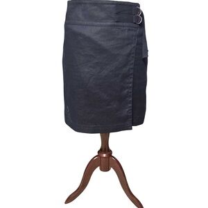 Ann TaylorClassic Black Women's Wrap Skirt with Buckles, Sz 8, EUC